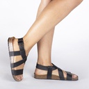 AMBRO BLACK SANDALI VEGAN INCROCIATI SLINGBACK