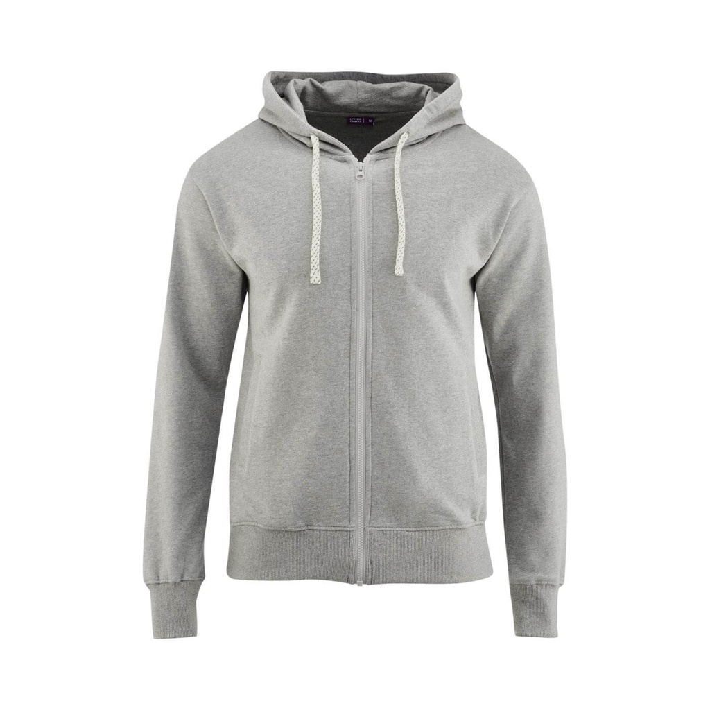 Felpa con cappuccio e zip - cotone bio