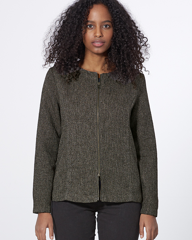 Giacca tweed in canapa e cotone biologico