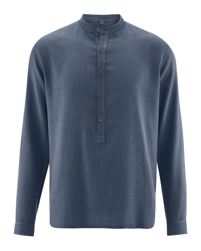 Camicia coreana, canapa e cotone biologico