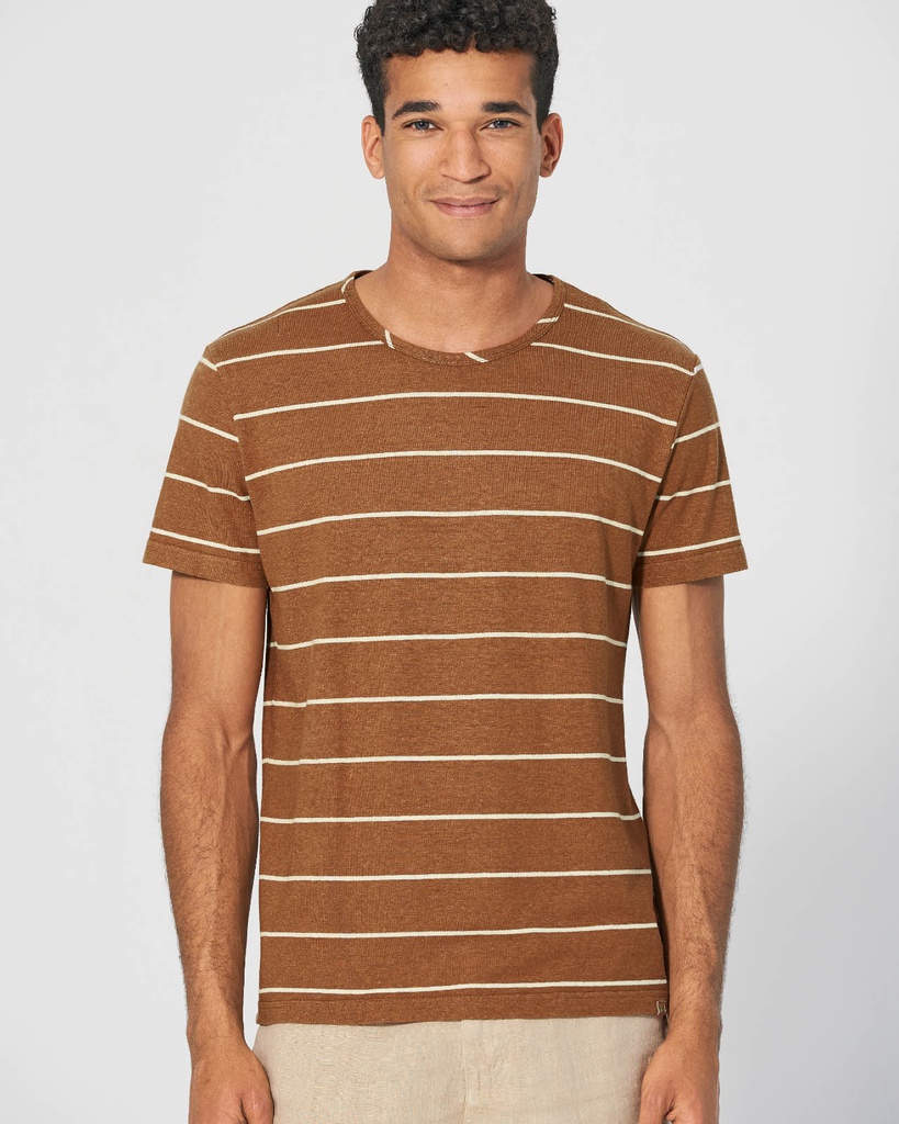 T-shirt a righe in pura canapa e cotone biologico