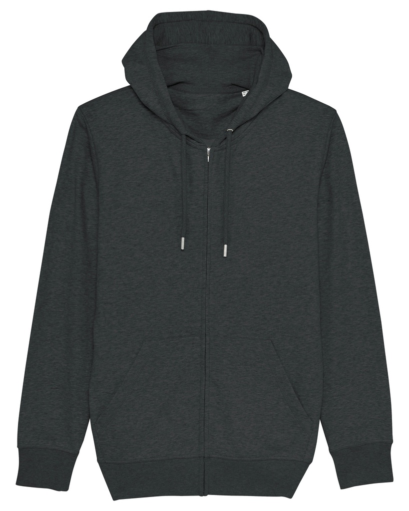Felpa bio con zip e cappuccio