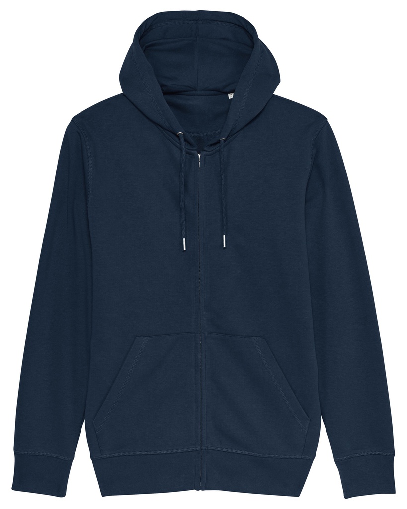 Felpa bio con zip e cappuccio