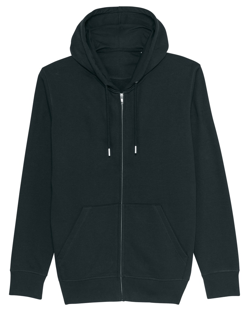 Felpa bio con zip e cappuccio