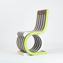 PREZZO SU RICHIESTA - Twist Chair - sedia in cartone e legno laccato colorato