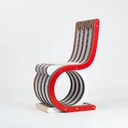 PREZZO SU RICHIESTA - Twist Chair - sedia in cartone e legno laccato colorato