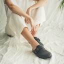 VASIL GREY PANTOFOLE VEGAN MULES