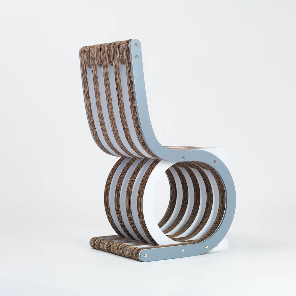 PREZZO SU RICHIESTA - Twist Chair - sedia in cartone e legno laccato colorato