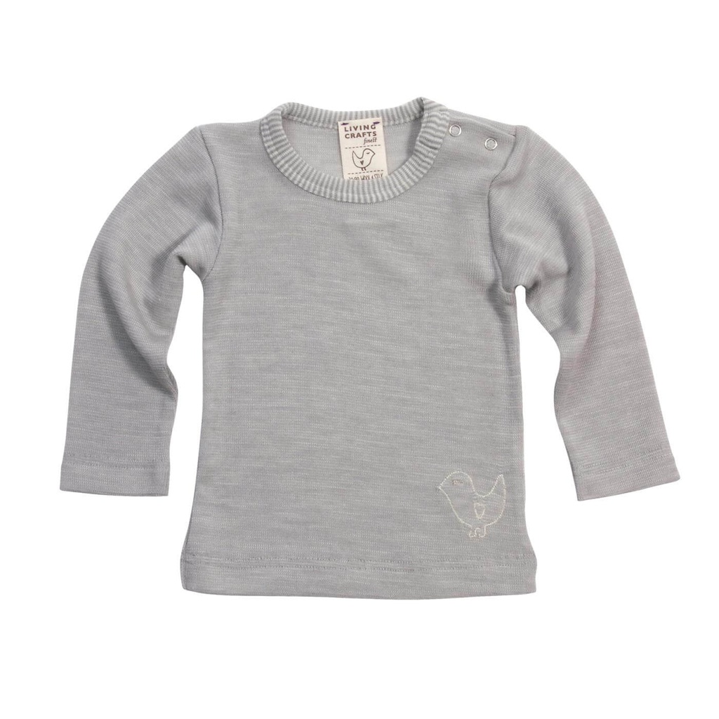 Maglia maniche lunghe lana biologica e seta