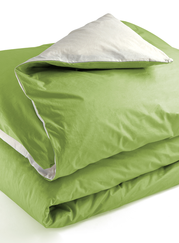 Parure Copripiumino Double Naturale/Foglia - Cotone Biologico Certificato GOTS