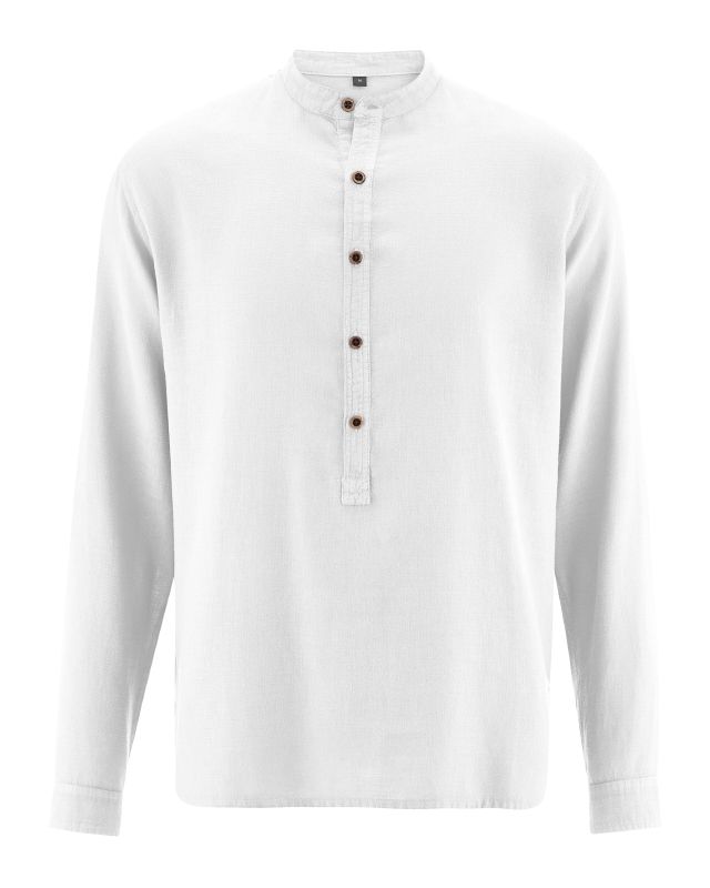 Camicia coreana, canapa e cotone biologico